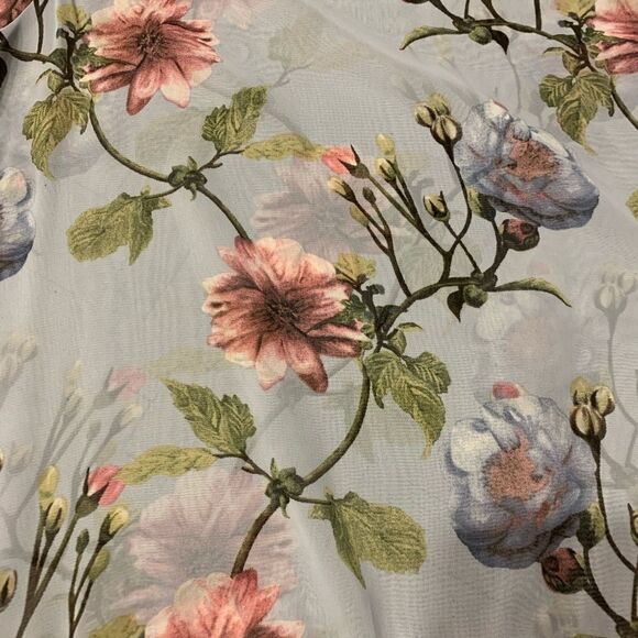 Peach Love Cold Shoulder Floral Top M Drop Waist - Picture 9 of 11